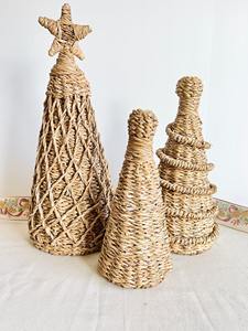 Adorno Navideño Espiral de Pasto Marino Hecho a Mano en Vietnam, Decoración Rústica Natural Ecológica para las Fiestas - Product Image 4