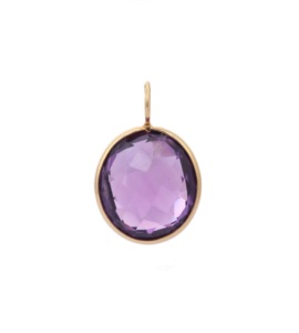 Vintage <b>Gold</b> Plated <b>Solid</b> 925 Sterling Silver Amethyst Bezel Setting Round Gemstone <b>Pendant</b> Jewelry for Party - Product Image 3