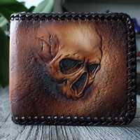 Portefeuille fin vintage en cuir véritable de qualité supérieure, blocage RFID, imperméable, fermeture à glissière géométrique de luxe, unisexe