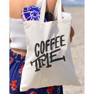 Bolsas de Mano para Cafetería de Color Sólido con Diseño Coffee Time - Product Image 4