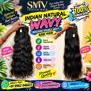 Extensions de cheveux vierges indiens non traités, lisses, cuticules alignées, double trame machine, marque Remi Hair - Product Image 3