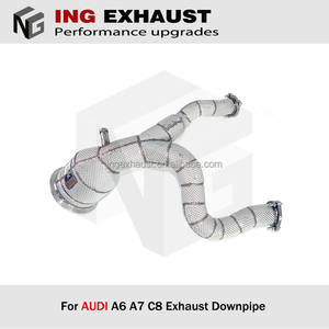 Producto de descuento para Audi A6 A7 C8, tubería de bajada 2019 + 3,0 T de acero inoxidable con sistema de escape catalítico de alto flujo - Product Image 2