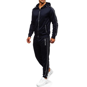 Customized Hooded Solid Winter Two Piece Set Pullover Tracksuit Men Cotton <b>Polyester</b> <b>Jogger</b> Sets - Product Image 1