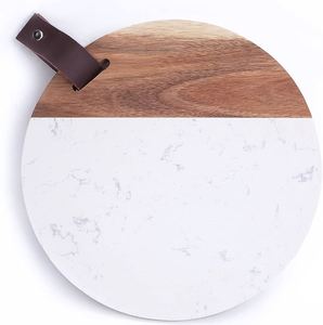 Tabla de cortar de madera y mármol de diseño elegante con tabla de cortar en forma de rectángulo para cortar frutas, verduras y queso - Product Image 4