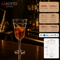 LAKOTTO Verre à pied en verre transparent de qualité alimentaire 230 ml avec bord perlé pour mariage et banquet, fournisseur d'articles en verre personnalisés, usine
