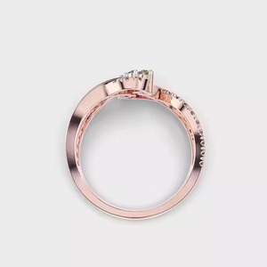 Anillo de compromiso de diamante crecido en laboratorio de corte redondo de 1,50 quilates Anillo de Boda nupcial de oro sólido de 14K - Product Image 6