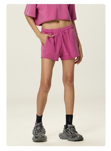 กางเกงขาสั้นเทอร์รี่ผ้าฝ้าย 100% สำหรับผู้หญิง สไตล์ลำลอง สีพื้น แห้งเร็ว กันน้ำ ขายส่ง ราคาพิเศษ สไตล์ใหม่ - Product Image 4