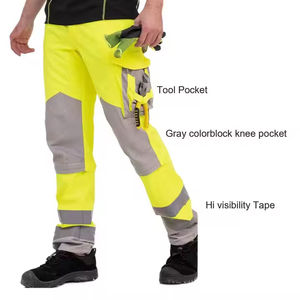 Pantalon Cargo de Construction haute visibilité avec Logo personnalisable Nouveau design Vêtements de travail en polyester imperméable Vêtements de sécurité hautement réfléchissants - Product Image 1