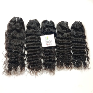 Extensions de cheveux vierges de qualité 100% naturelles, aspect naturel, ondulées, double trame, cheveux indiens Remy, styles de vagues profondes - Product Image 3