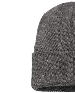 Gorro de Punto Unisex Gris Oscuro, Gorro de Invierno Cálido de Mezcla de Lana, Gorro de Calavera Acanalado Elástico y Suave, Logotipo Personalizado, Ropa Urbana OEM - Product Image 3