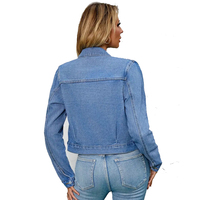 Vestes en jean délavé sur mesure pour femmes, style OEM, coupe oversize, manches longues, boutonnées, avec poches, en coton tricoté et toile.