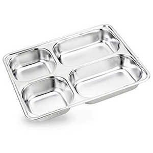 PLATEAU DE SERVICE ALIMENTAIRE EN ACIER INOXYDABLE DE HAUTE QUALITÉ ASSIETTE DE CUISINE COLONNE SERVEUR ALIMENTAIRE POUR HOSTELS COLLÈGE - Product Image 1