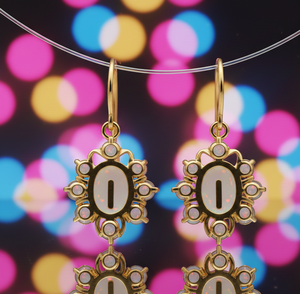 ต่างหูโอปอล 8 กรัม และเพชร CZ |   โอปอลรูปไข่ขนาด 8x10 มม. ประดับด้วยเพชร CZ ทรงกลมขนาด 2 มม. |   การตกของน้ำหนัก 4 นิ้ว |   เครื่องประดับเงินแท้ 925 ชุบทอง 18K - Product Image 2