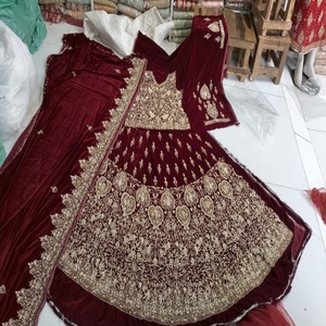 Mariage pakistanais Lehnga Maxi Dress Indien Broderie Sari de Mariée pour Femmes de Toutes Tailles Style Salwar pour Filles - Product Image 6