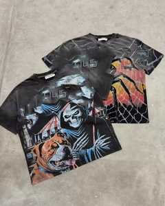 Camisetas DTG con Logotipo Personalizado OEM, Camisetas de Algodón 100% Pesado para Hombre, Camiseta Cuadrada con Estampado para Hombre - Product Image 4