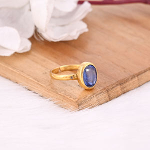 Anillo Clásico de Piedras Preciosas para Mujer, Anillo de Plata de Ley 925, Anillos de Cianita para Fiestas, Compromisos, Regalo de Cumpleaños, Joyería Fina - Product Image 2