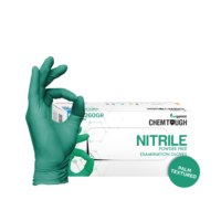 Gants en nitrile verts sans poudre Bergamot X2260GR 6,0 g, résistants aux produits chimiques, résistants aux déchirures, surface texturée, sécurité générale