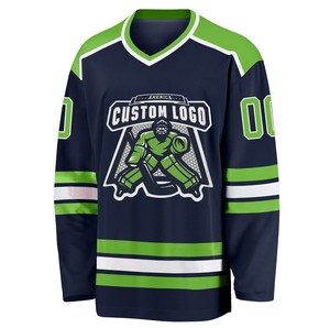 Maillot de hockey sur glace respirant, antibactérien, à séchage rapide, 100% polyester, imprimé par transfert thermique, nom d'équipe personnalisé pour le port - Product Image 1