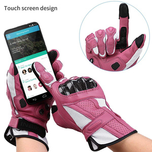 Gants de moto à doigts complets, écran tactile, confortables, antidérapants, respirants, imperméables, coupe-vent, cuir de vache personnalisé, boucle à crochets - Product Image 4