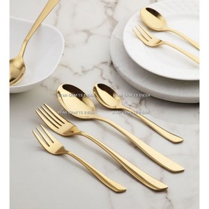 STAR CRAFTS INDIA Couverts en acier inoxydable écologique avec couverts plaqués argent Ensemble de 4 pièces Vaisselle Ensemble de couverts - Product Image 4