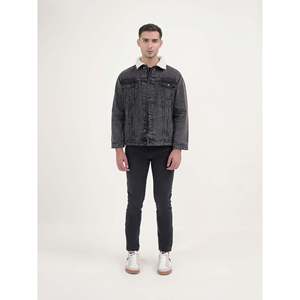 Veste en jean 9 Apparel doublée Sherpa, coupe classique, décontractée, boutonnée, légère, lavable, hiver, vintage, motif uni, poches - Product Image 1