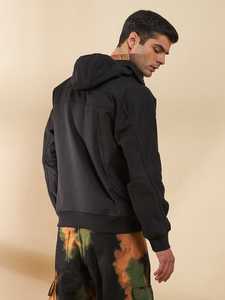 350gsm Wholesale Fashion 100% Cotton Oversized Fit Drop Shoulder & <b>Zipped</b> Closure <b>Black</b> Baggy Zipper <b>Hoodie</b> High Quality Men - Product Image 2