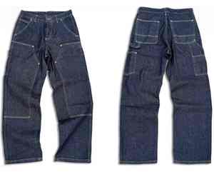 Jeans en denim ample surdimensionné, taille mi-haute, coupe régulière, texture en denim doux, construction durable, écologique, imperméable pour la ville - Product Image 2