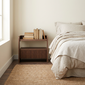 Mesita de Noche Tradicional Convertible de Madera de Teca Sólida Real, Fabricada en Indonesia, Muebles de Dormitorio para Uso en el Hogar y Apartamentos - Product Image 1