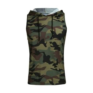 Hommes décontracté entraînement débardeurs capuche sport musculation Stringer coupe musculaire Gym Hoodies broderie décoration sans manches t-shirt - Product Image 4