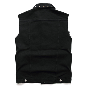Men's Casual Denim Vest Reversible Quick Dry Anti-Shrink Comfortable Breathable Cotton-Filled Plus Size <b>V</b>-neck Button Closure - Product Image 2