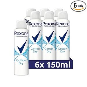 Rexona MotionSense 6 x 150 ml Cotton Dry Desodorante Antitranspirante en Aerosol con 48 Horas de Protección Contra el Olor Corporal - Product Image 3