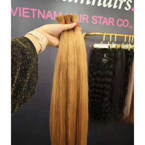Venta al por mayor 100% Virgen Remy extensiones de cabello humano Paquete de encaje de cutícula completa de Vietnam textura recta natural precio barato - Product Image 1