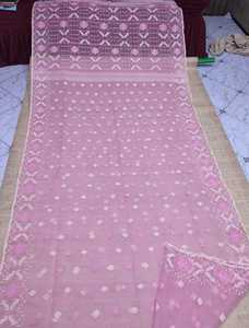 Exclusivo Deshi Dhakai Pink Jamdani Sharee Calidad de exportación para mujeres JAMDANI FABRIC Blue GREEN Golden Sky Blue de Bangladesh - Product Image 2