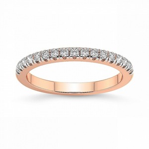 Petite Half Eternity <b>Row</b> Lab Grown Diamond 0.25 Ct Tw 14K Solid Gold FG Color VS Clarity 17 Diamond Classic Handmade Style - Product Image 3