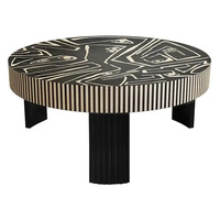 Table basse moderne ronde en os et résine avec taille personnalisée Star Crafts India Home Furniture