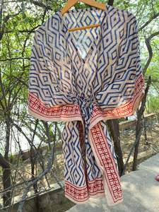 Mini vestido caftán floral bohemio hecho a mano de algodón 100% para mujer, albornoz informal, cintura Natural, antiestático, regalos de boda para mamá - Product Image 6