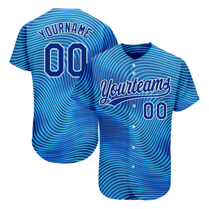 Camiseta de Béisbol Azul Sólida Personalizada para tu Equipo, Impresión por Transferencia de Calor, Transpirable, de Secado Rápido, 100% Poliéster, Unisex, para Adultos, Manga Corta - Product Image 1