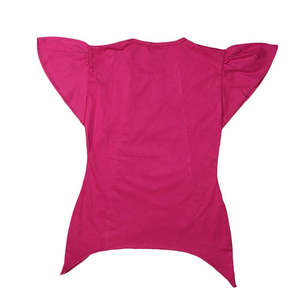 T-shirt pour filles coupe trapèze - Rose foncé - Product Image 2