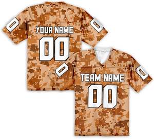 Maillots de Football Américain de Haute Qualité Séchage Rapide Respirant Sublimation Personnalisée Polyester Camouflage Maille Tissu Court Plus La Taille - Product Image 4