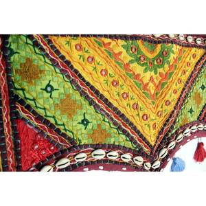 Décoration murale indienne bohème brodée à la main, toran ethnique, cantonnière abstraite, décoration traditionnelle pour salon, art décoratif Diwali - Product Image 2