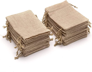 Bolsa de yute con cordón, cierre de cordón, fácil de abrir y cerrar, duradera, reciclable, ecológica, natural, con logotipo personalizado - Product Image 2