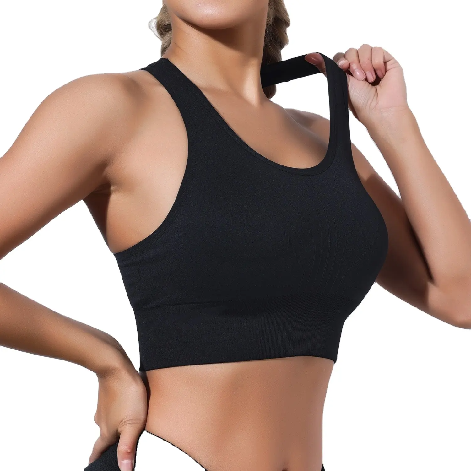 Women's Plus Size XL Lightweight Quick Dry Gym Top Sports Bra Set Breathable Workout Yoga Front Medium Support Shockproof