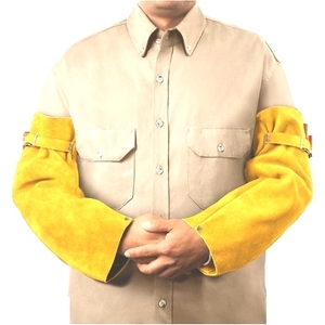 Manchon de soudage à haute température résistant à l'usure en cuir de vache bras de soudage de sécurité manches longues manchons de bras de protection - Product Image 1