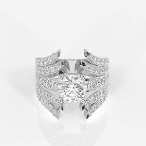 Round Cut Moissanite Diamond <b>Cocktail</b> Sterling Silver <b>Ring</b> Elegant and Luxurious Product Category - Product Image 5