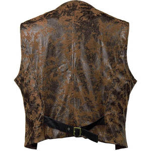 Gilet pour homme, veste de motard, veste de style hip-hop, veste en cuir, couleur unie, sans manches, veste en cuir - Product Image 5