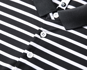 เสื้อโปโลกอล์ฟลายทางผู้ชายผ้าดูดความชื้นแบบสั่งทำผลิตจากโรงงานโดยตรง - Product Image 3