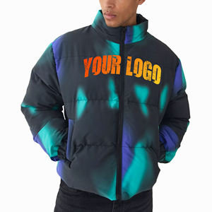 Nuevo diseño personalizado hombres Puffer chaqueta de lujo de alta calidad embudo cuello sublimación ultraligero burbuja chaquetas para hombres chaqueta de invierno - Product Image 4