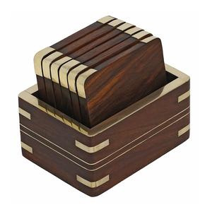 Handmade Wooden <b>Coaster</b> with Stand Natural <b>Drink</b> <b>Coasters</b> - Product Image 3