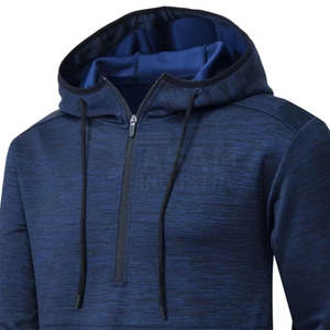 <b>Quarter</b> <b>Zip</b> Hoodie Half <b>Zip</b> Pullover Warm Fabric Stylish Fit for Daily Activities <b>Quarter</b> <b>Zip</b> Hoodies - Product Image 3