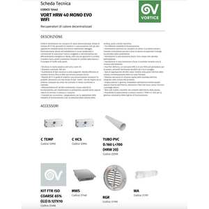 Unité de récupération de chaleur VMC Vortice Vort HRW 40 Mono EVO Wifi 12442 pour systèmes CVC - Product Image 6